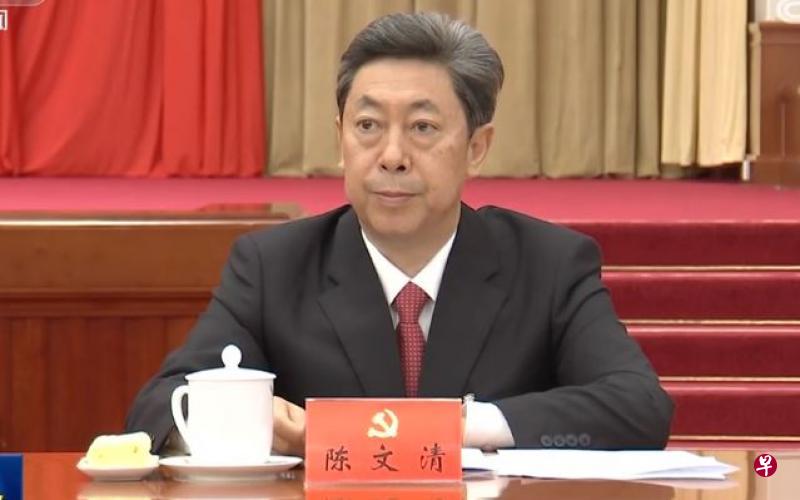 陈文清是首名从国安部部长位置上进入中共政治局的中央大员。（中国央视）